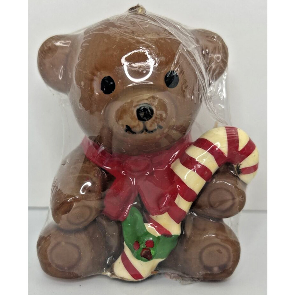 Vintage Joy Bright Candles Christmas Teddy Type Candle New 3" SKU H252